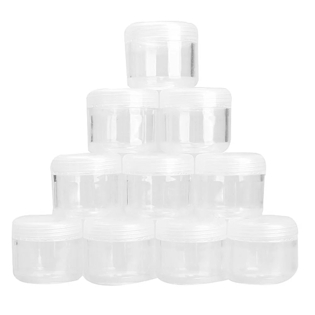 10Pcs 20g Portable Plastic Cosmetic Empty Jar Pot Box Makeup Nail Art Cosmetic Bead Storage Container