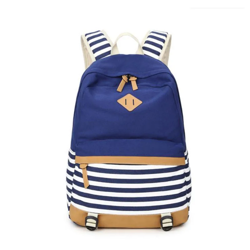 

2019 New Canvas Backpack Women Shoulder Bag Female Fashion Korean High Schoolbag Striped Outdoor Travel Package Computer package