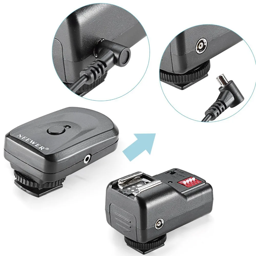 Disparador de Radio remoto inalámbrico de 16 canales Neewer con receptor de PC para Canon/Nikon/Yongnuo Flash/otros con universal zapato caliente