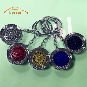 

Dropshipping high quality Metal 3D Miniature BBS Key ring Car Model Keychain Popular Creative Auto Mini Wheel Rim Tyre Key Chain