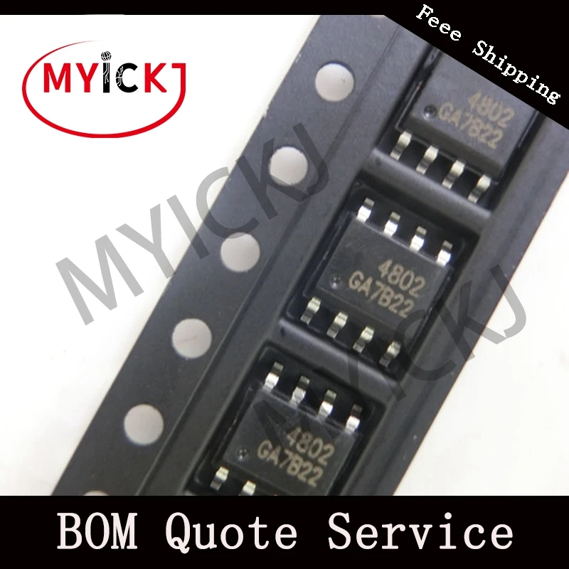 

10pcs AO4802 IC CHIP Dual N-Channel Enhancement Mode Field Effect Transistor sop8 4802