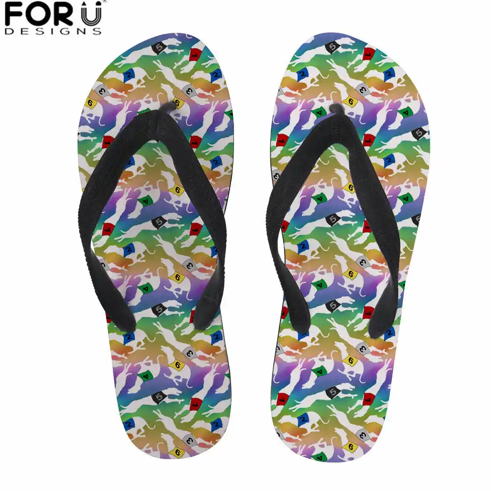 dog print flip flops