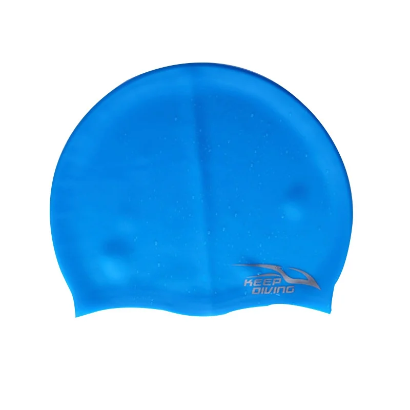 Новая прочная Силиконовая Водонепроницаемая шапка для плавания для взрослых и детей эластичная шапочка для Ванной Душа - Цвет: Синий