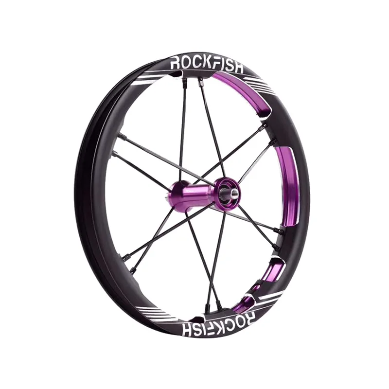 Black-Purple Rockfish R6 12 дюймовые двухстенные балансировочные Детские колеса для велосипеда 84 90 95 мм с ЧПУ, Детские колеса для велосипеда - Цвет: Black-Purple