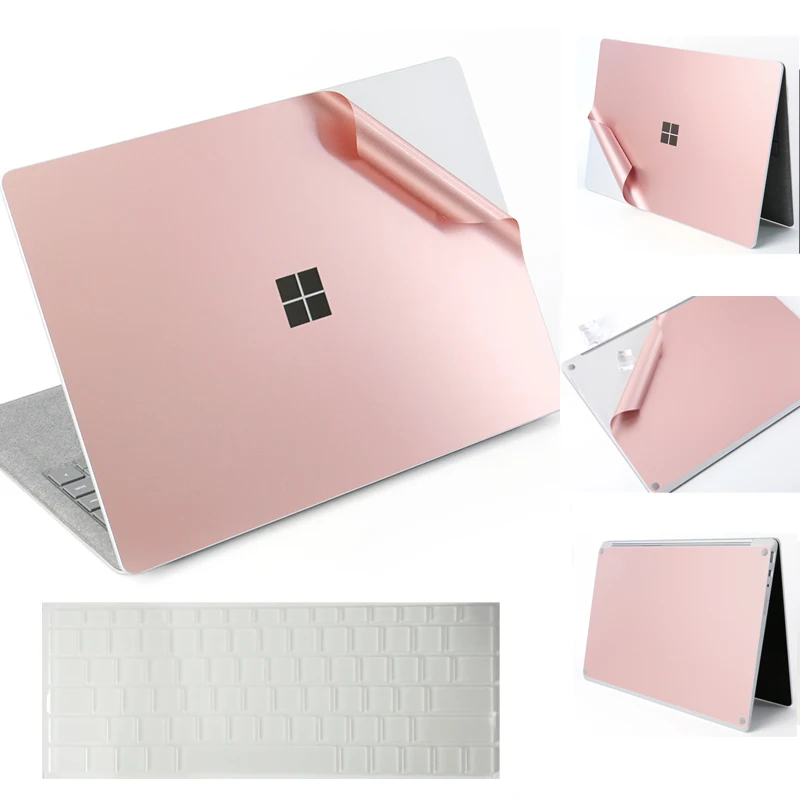 Наклейки для ноутбука Microsoft Surface из розового золота премиум класса съемные
