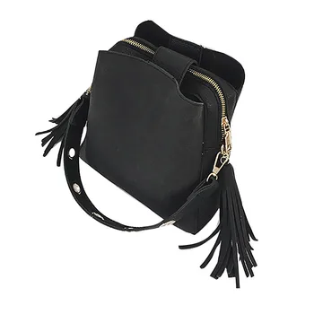 

Maison Fabre Brand Tassel Shoulder Bags Vintage Bucket Handbag Retro Shoulder Messenger Bag Simple Female Crossbody Bag DROPSHIP