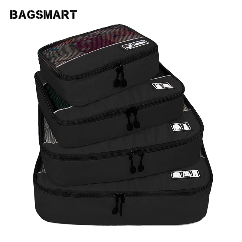 BAGSMART 4 шт. водонепроницаемый нейлоновый упаковочные кубики органайзер для багажа