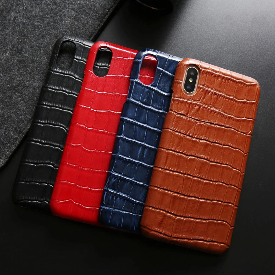 

For iPhone XS Max Case Luxury Crocodile Genuine Leather Back Cover for iPhone X XR XS 6 6S 7 8 Plus 7+ 8+ Phone Bags Coque B89