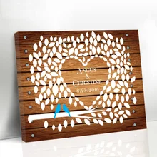 Креативный Свадебный Любовь Дерево с птицами уникальный холст книга для гостей юбилей свадебный Декор сувениры и подарки Фирменная Гостевая книга
