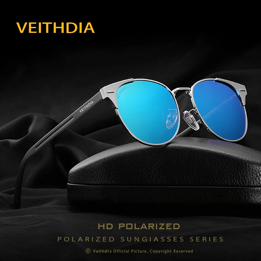 Мужские и женские солнцезащитные очки VEITHDIA в стиле ретро с поляризованными