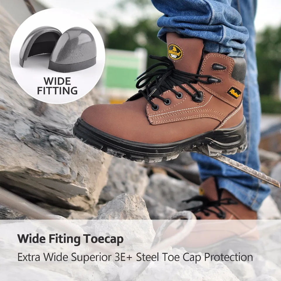 extra wide fit steel toe work boots