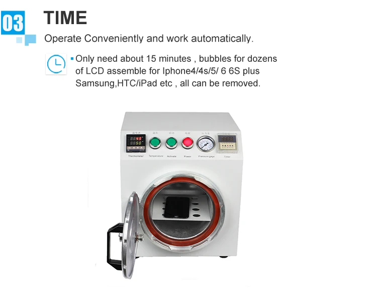 

Small OCA Bubble Remover Machine For Samsung S6 Edge S7 Edge S8 S8+ LCD Screen Bubble Removing Debubble For Glass With OCA