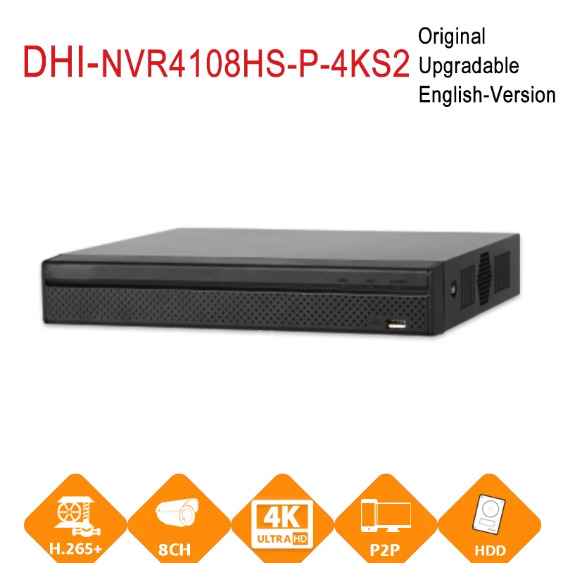 DH NVR4108HS P 4KS2 1U 8PoE Lite 4 к регистраторы Поддержка HDD 8CH POE для системы видеонаблюдения