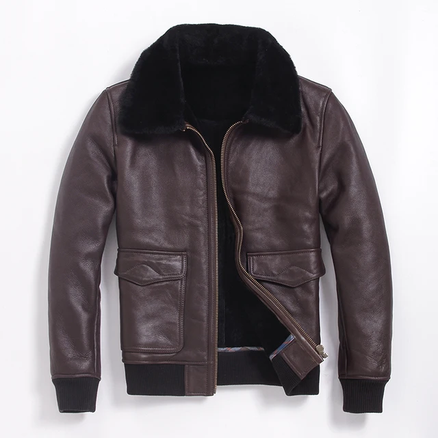 AVIREX FLY Air Force Flight Jacket Man Fur One Coat Sheepskin Genuine ...