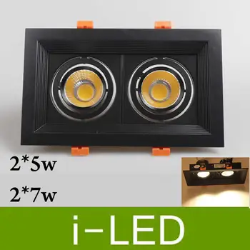 

5W 7W double head Recessed LED Downlight LED Spot light AC110-240V Dimmable LED Ceiling Lamp Warm white Cold white+led driver