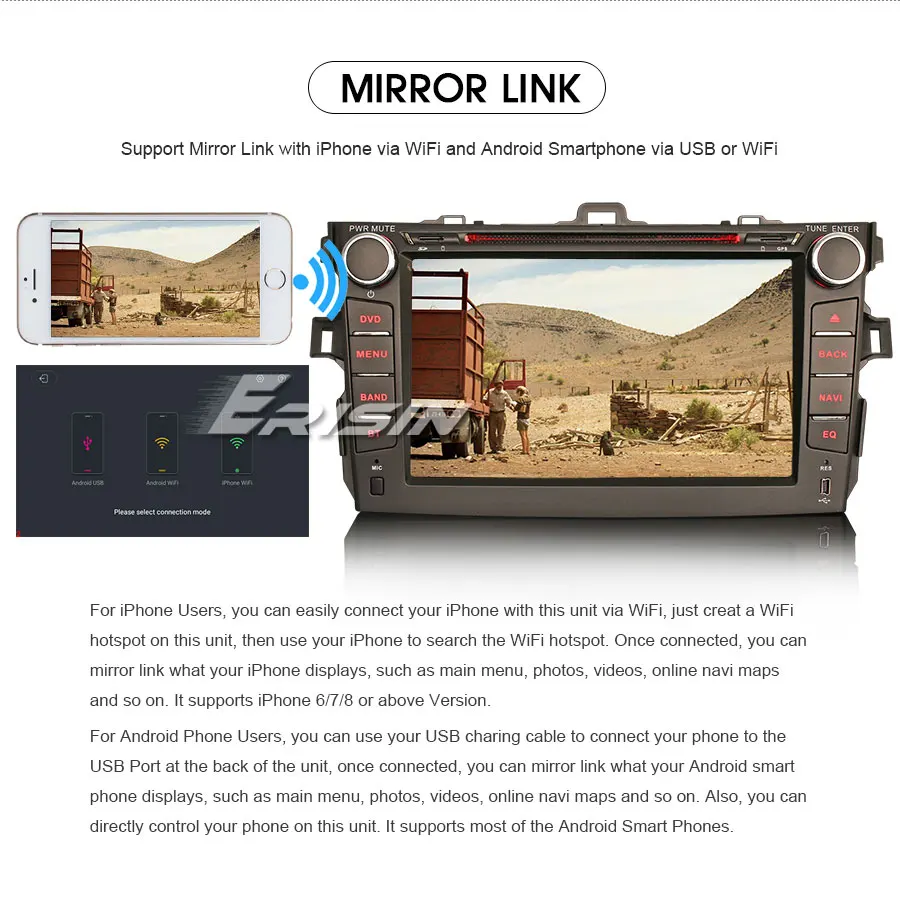 Discount Erisin ES2916C 8" DAB+ Android 9.0 Pie Car Stereo GPS Sat Nav WiFi DVR TPMS for TOYOTA COROLLA 8