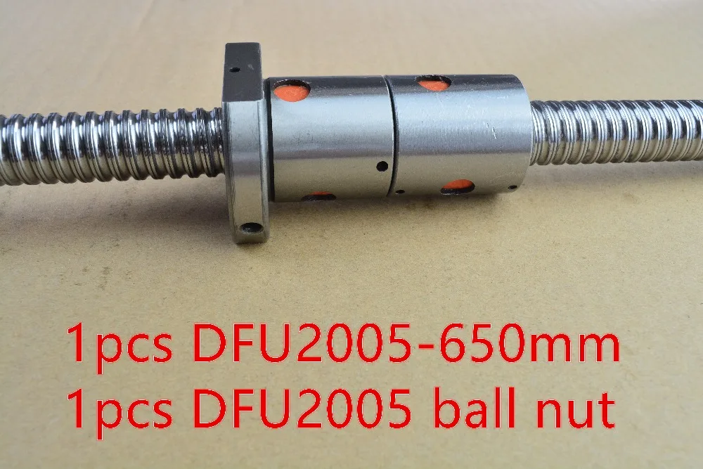 diameter 20mm ball screw DFU2005 length 650mm plus DFU2005 2005 double ball nut CNC DIY Carving