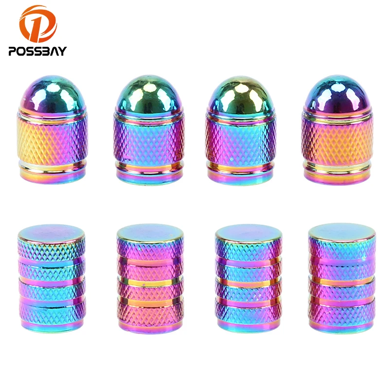 

POSSBAY Universal Car Tire Valve Caps Bullet Type Wheel Valves Caps Cover Colorful Airtight Rims Motorcycle Accessories