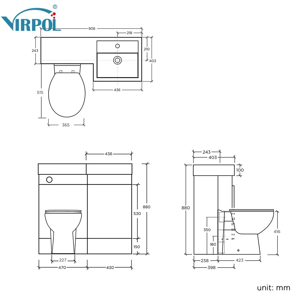 toilet basin and cabin