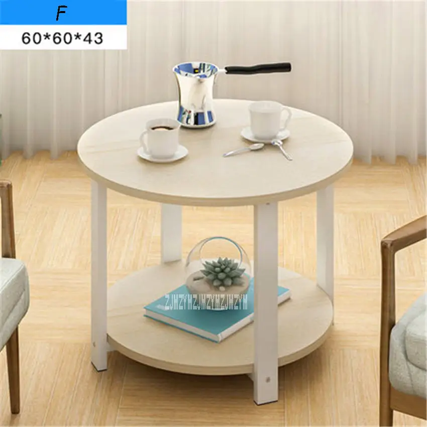 H15 Современный Лаконичный маленький круглый стол для спальни журнальный столик для гостиной Противоскользящий мини-столик со стальными трубками - Цвет: F