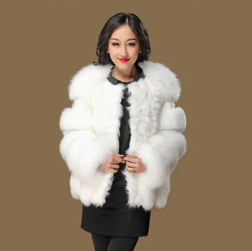 Новое поступление, пальто из натурального Лисьего меха, женское роскошное пальто из лисьего меха, Меховая куртка из овечьей шерсти, зимнее пальто из флиса,, H447