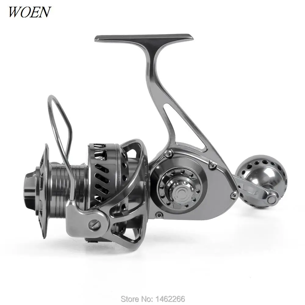 

WOEN GK6000 All aluminum alloy CNC spinning reel Carbon brake pad Fishing force 30KG Deep sea fishing wheel Speed ratio: 5.5:1