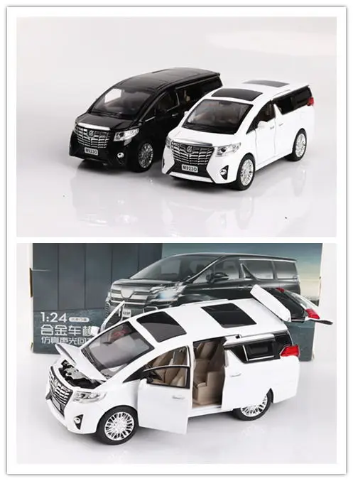 

Free EMS Shipping 5pcs/lot 1:24 Toyota Alphard MVP Model Car Alloy Diecast Car Model Pull Back metal Car Toys Children