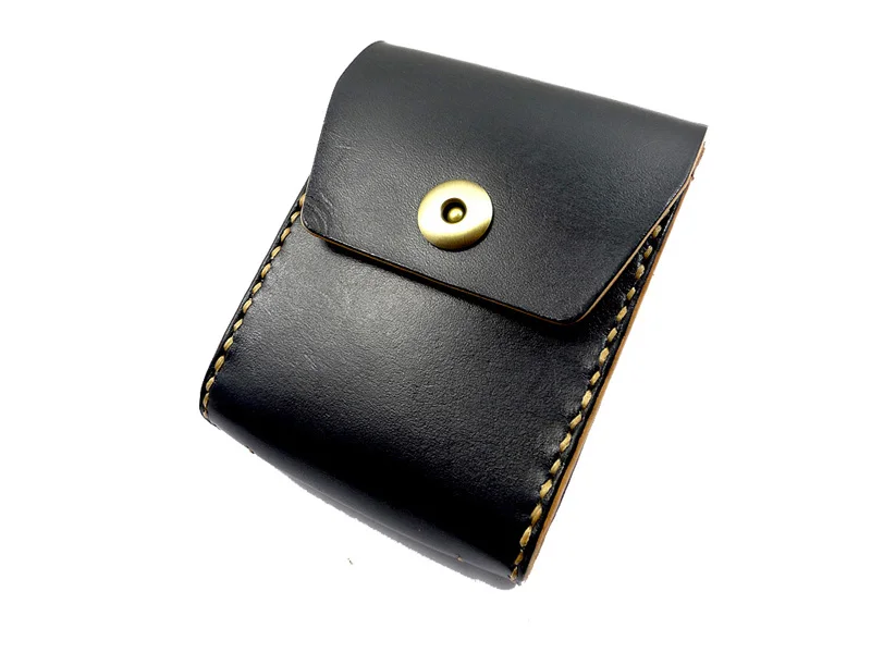 

Mini Waist Bag Genuine Leather Small Waist Pack for Driver's license and cards and car key or cigarette S3617DKL