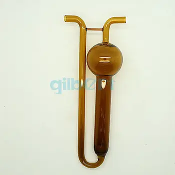 

10ml Lab Brown Glass Porous Absorbing Tube U-shape Gas Sampling Bottle Glassware