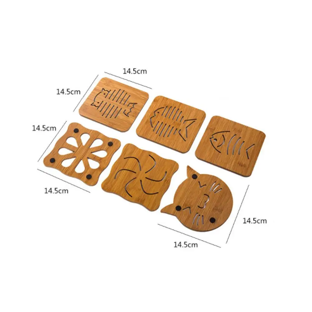 Adeeing полые деревянные подставки кухонная посуда утолщенная анти-горячий изоляционный нескользящий коврик-25