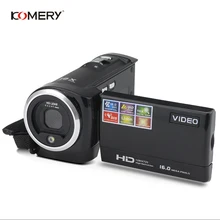 Câmera De Vídeo HD 2.7 Polegada KOMERY tela LCD 16x Zoom Digital Anti-shake Filmadora Mini camara fotografica digital profissional