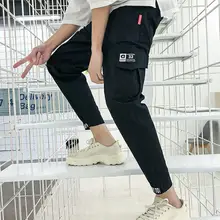 Брюки карго весна/лето, мужские на шнуровке, японские на шнуровке ноги, свободные брюки подписи