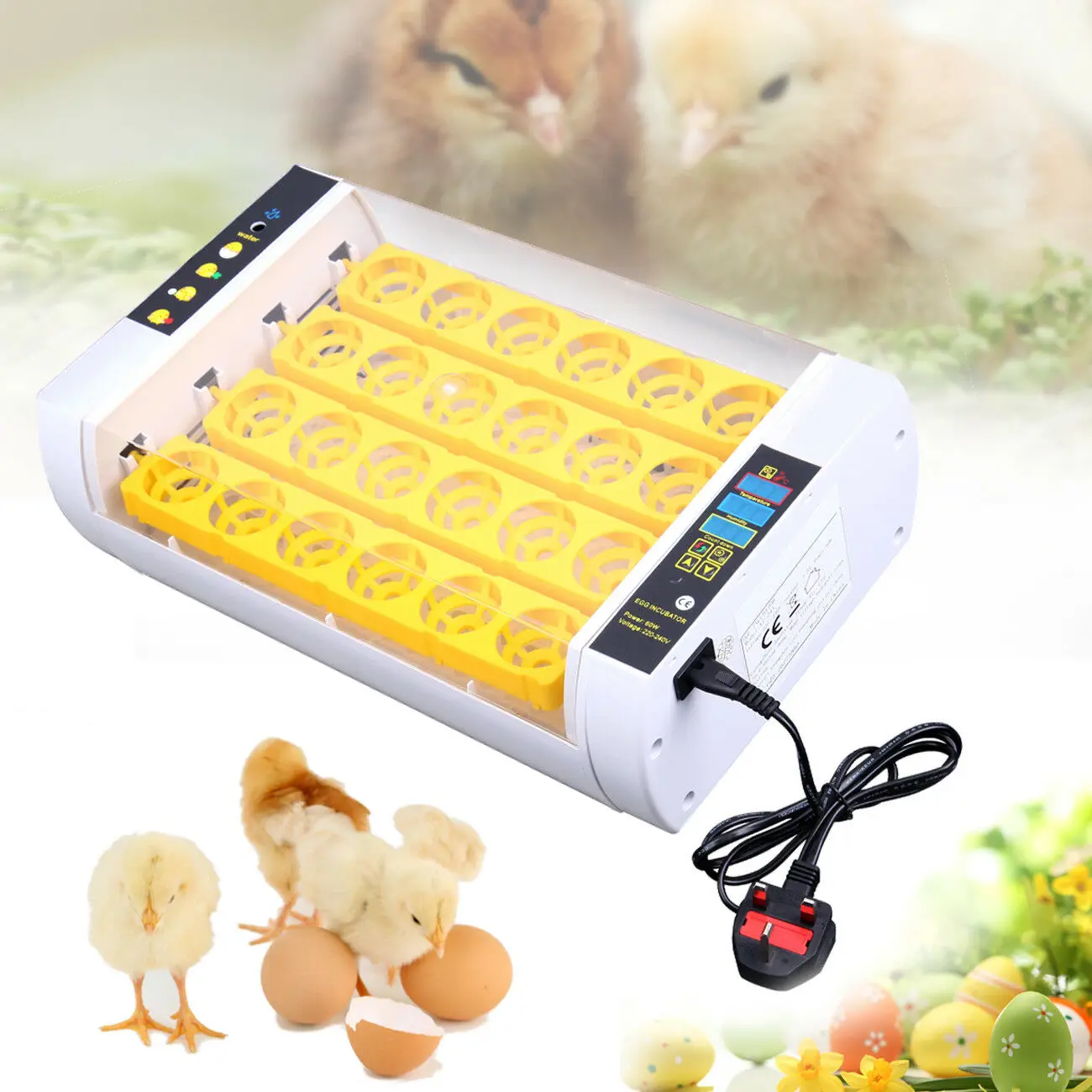 Automatic 24 eggs Digital Chick Egg Incubator Hatcher Temperature Humidity Control