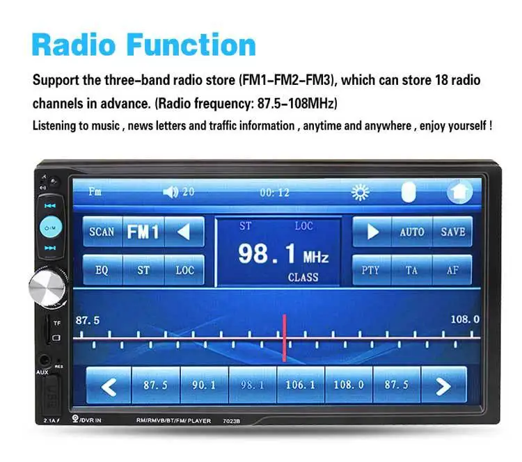 7 дюймов HD автомобиль MP4 MP5 плеер Bluetooth Hands-free авто радио плеер обратный приоритет автомобиля FM плагин машина дисплей