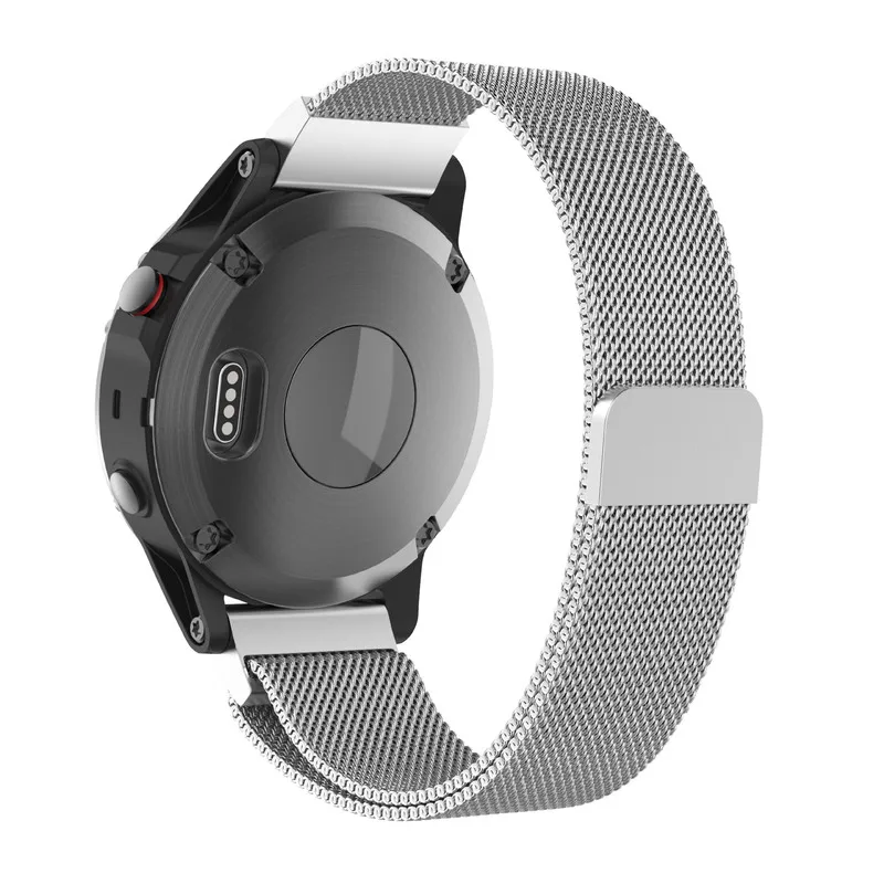 LPWHH 22 мм Миланский ремешок из нержавеющей стали для Garmin Fenix 5 5 plus 935 S60 Milanis ремешок для часов серебристый черный Магнит пряжка