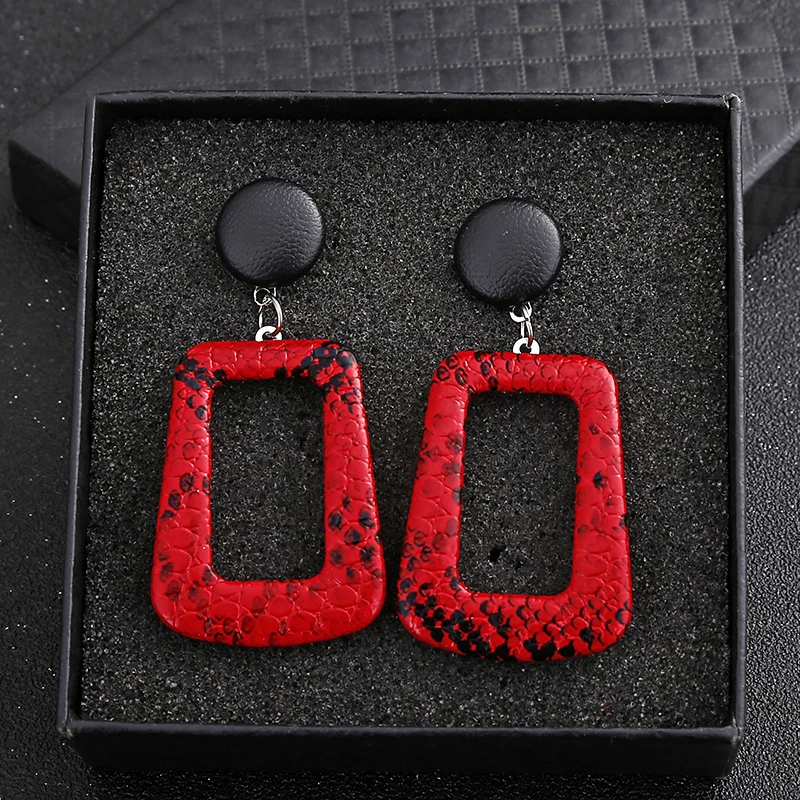 

YAOLOGE New Oversize Punk Vintage Geometric Drop Earrings For Women Big Statement Earrings Snake Skin Party Jewelry Oorbellen