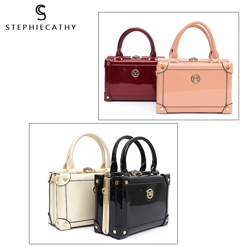 SC النباتي براءات الاختراع والجلود النساء أعلى-حقائب بيد الأزياء رسول حمل حالة مربع حقيبة Femal الإطار المعدني الفاخرة حقيبة يد
