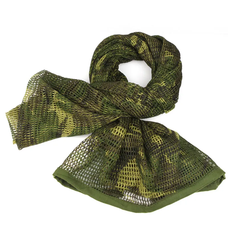 Военный Тактический шарф, армейский уличный Камуфляжный шарф для джунглей, снайперская вуаль, шарфы для страйкбола, охотничий шарф, сетчатая накидка, шаль - Цвет: Jungle camo