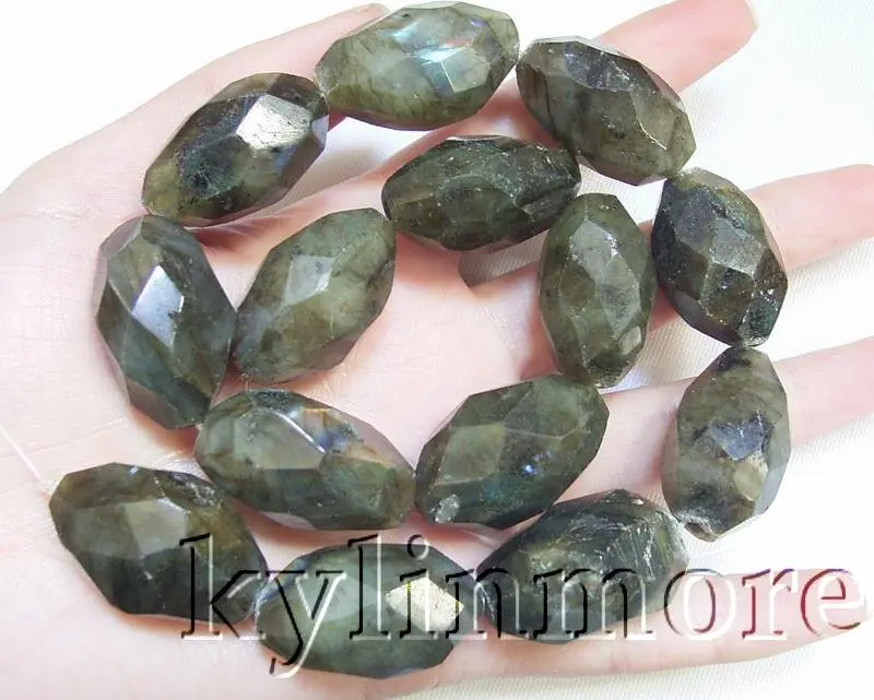 

12x30mm labradorite Faceted Nugget Beads 15''
