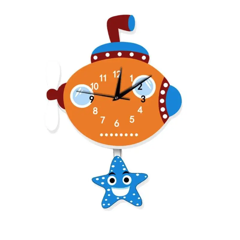 

Submarine Cartoon Silent Wall Clock Living Bedroom Hanging Clock Home Decor D2