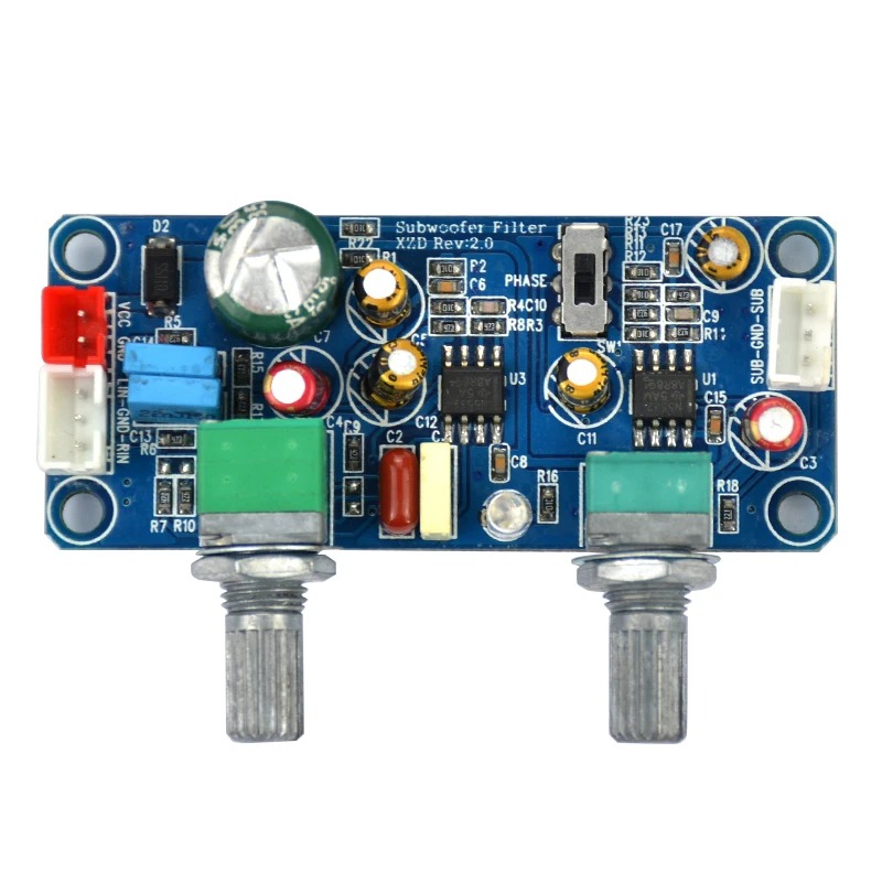 AIYIMA 1 шт. фильтр низких частот бас сабвуфер один мощность DC 9-32 в предварительный усилитель доска двухканальный с регулятором громкости басов