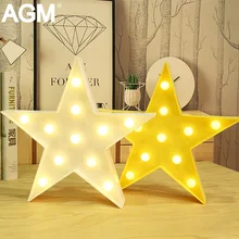 AGM 3D Stars Marquee Letters Light LED Night Light Ornaments Battery Desk Standing Lamp For Kid