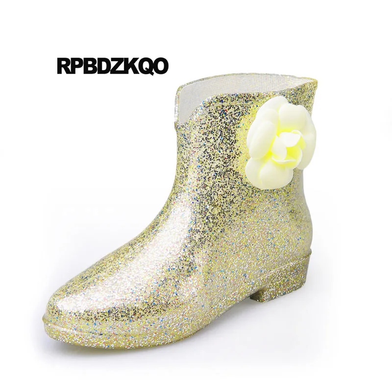 glitter rubber boots