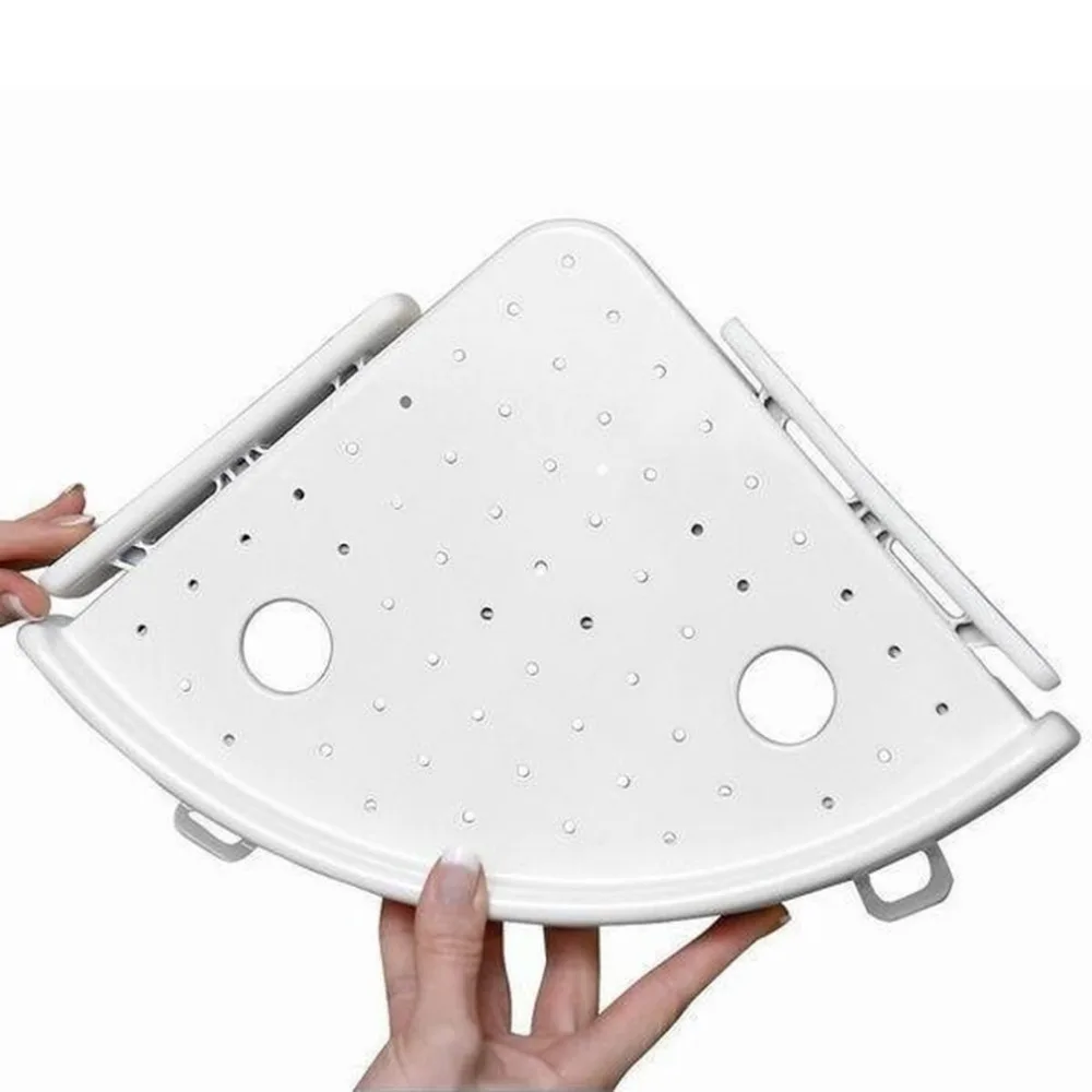 Eworld العلامة التجارية جديد مثلث الحمام جدار الزاوية جبل تخزين حامل رف تخزين في الركن شفط جدار تخزين الرف سهلة الاستخدام