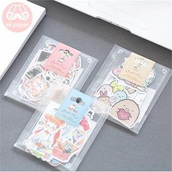 

Mr.paper 21 Designs Popular Cute Cartoon Line Ins Deco Diary Stickers Scrapbooking Planner Decorative Stationery Stickers