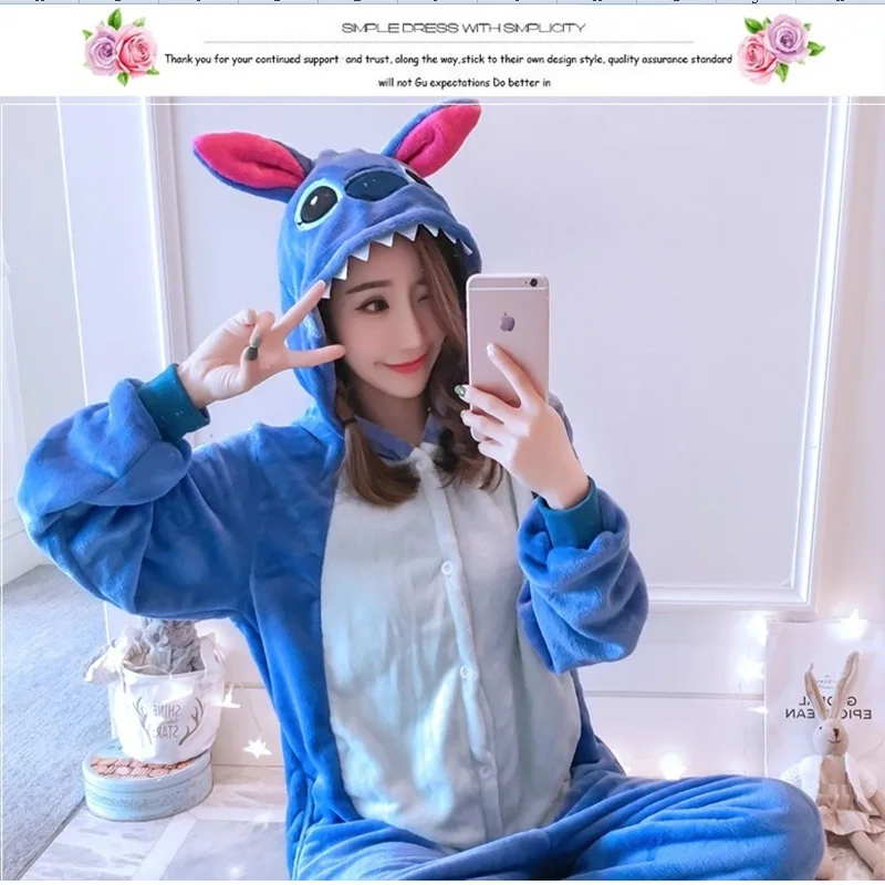 Kigurumi Onesie Косплей Зима Оптовая продажа животных синяя и Красная строчка Звезда