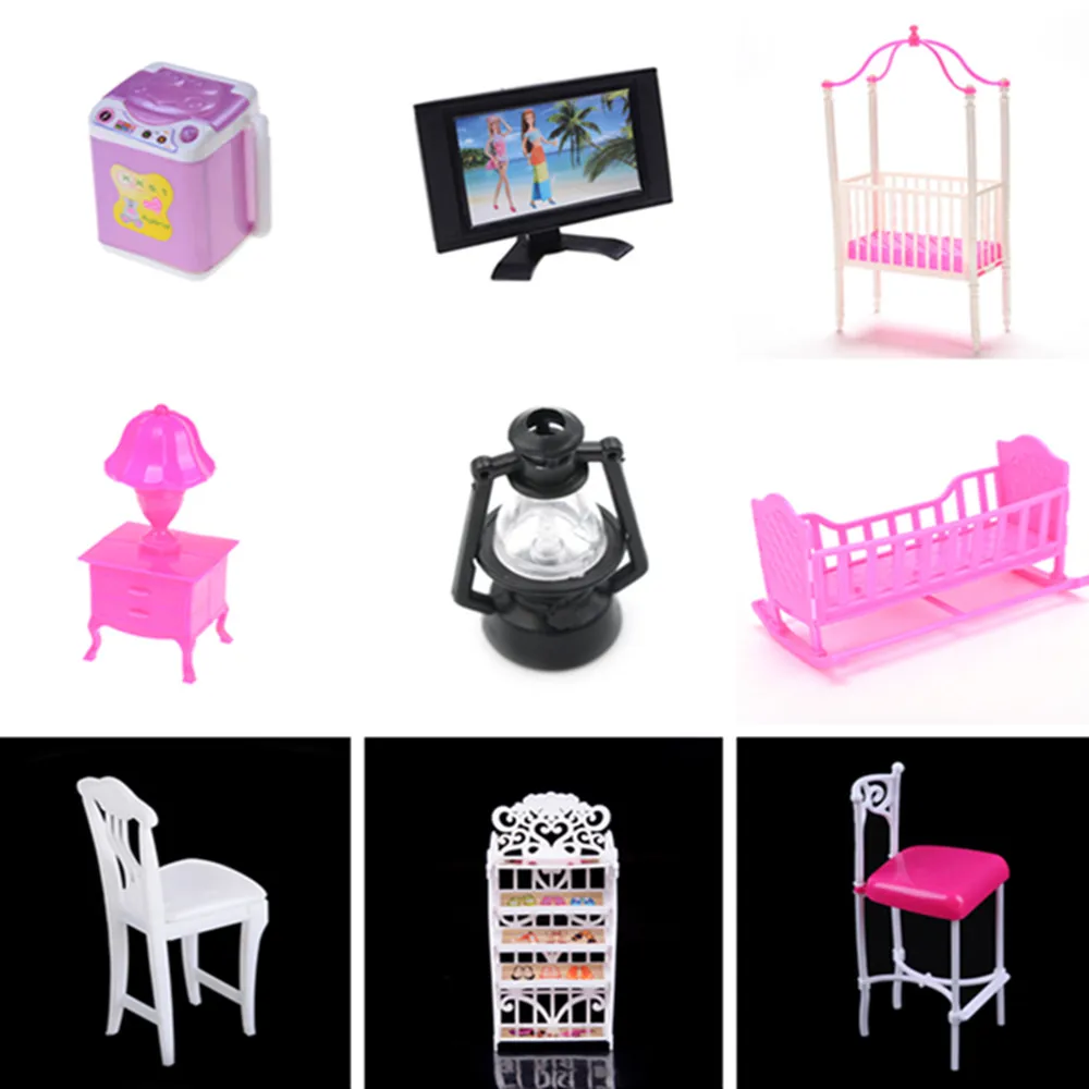 Принцесса качели барный стул стиральная машина лампа качалка-колыбель кровать ТВ 1:12 кукольный домик миниатюрная Кухня Комната Декор Аксессуары для кукол