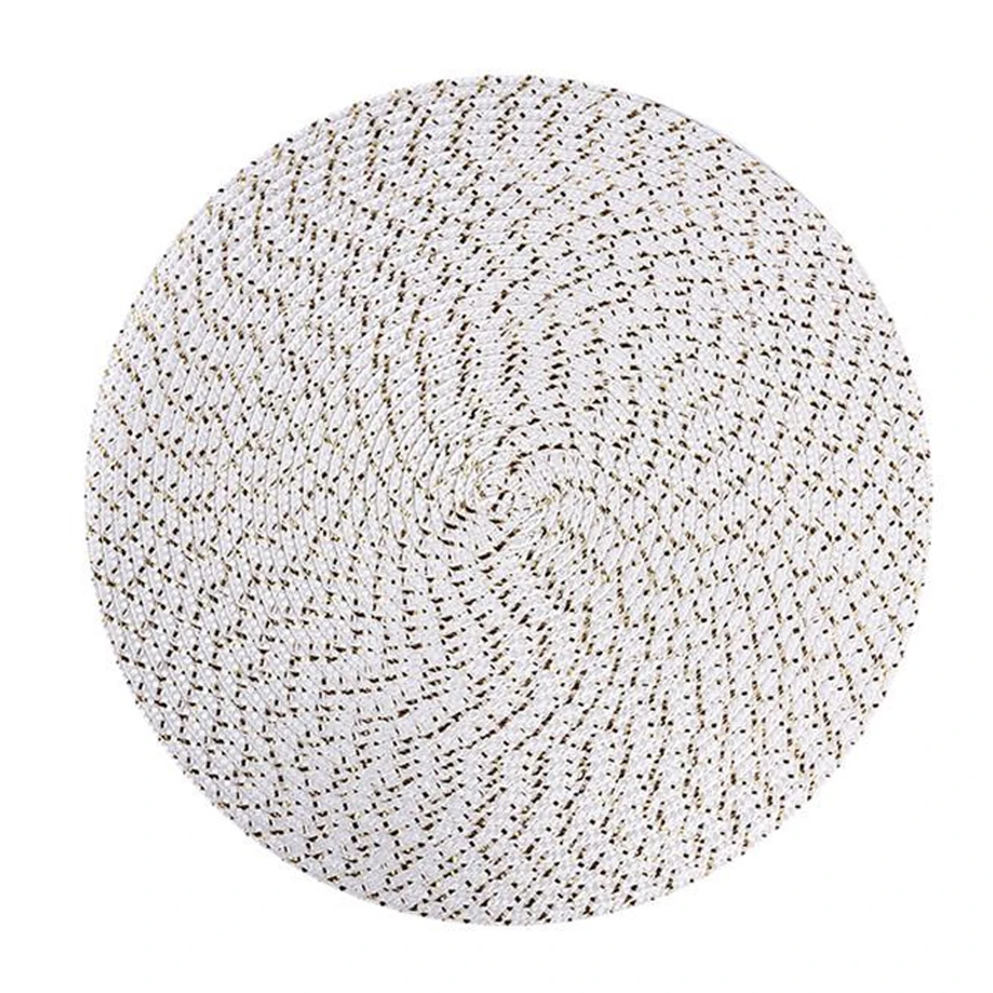 Детский стол круглый Овальный тканый коврик для тарелок ПП проволочный тканый коврик кухонный обеденный коврик ручной работы - Цвет: white 36cm