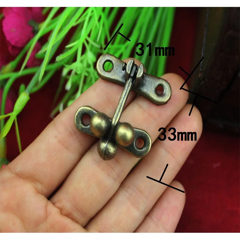 Furniture Locked,Box Suitcase Toggle Latch Buckles,Antique Alloy Lock,Zinc Alloy Wooden Box Lock,Bronze Tone,31*33mm,10Pcs