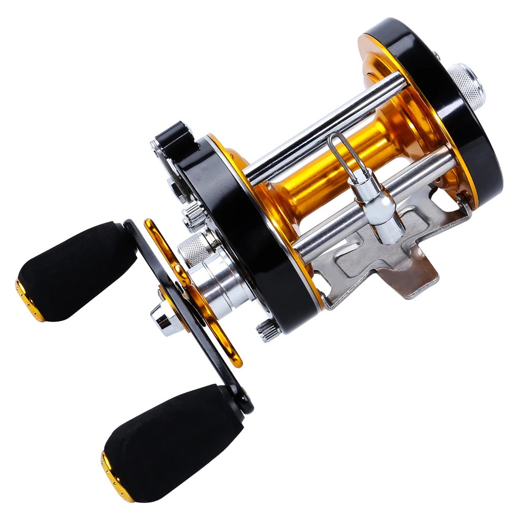 Round Baitcasting Reel - High Speed Trolling Fishing Conventional Reel - Reinforced Metal Body & Star Drag 
